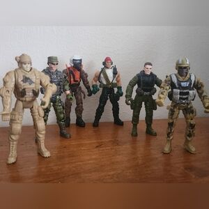 US Army 6 Soldiers Action Figures 4"